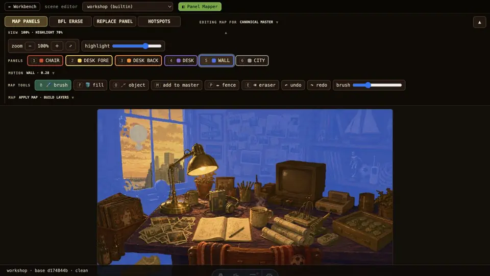 Panel Mapper highlighting the workshop wall layer
